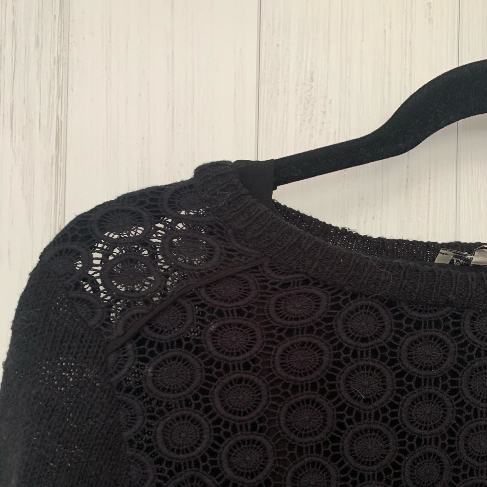 Lucky Brand black embroidered sweater